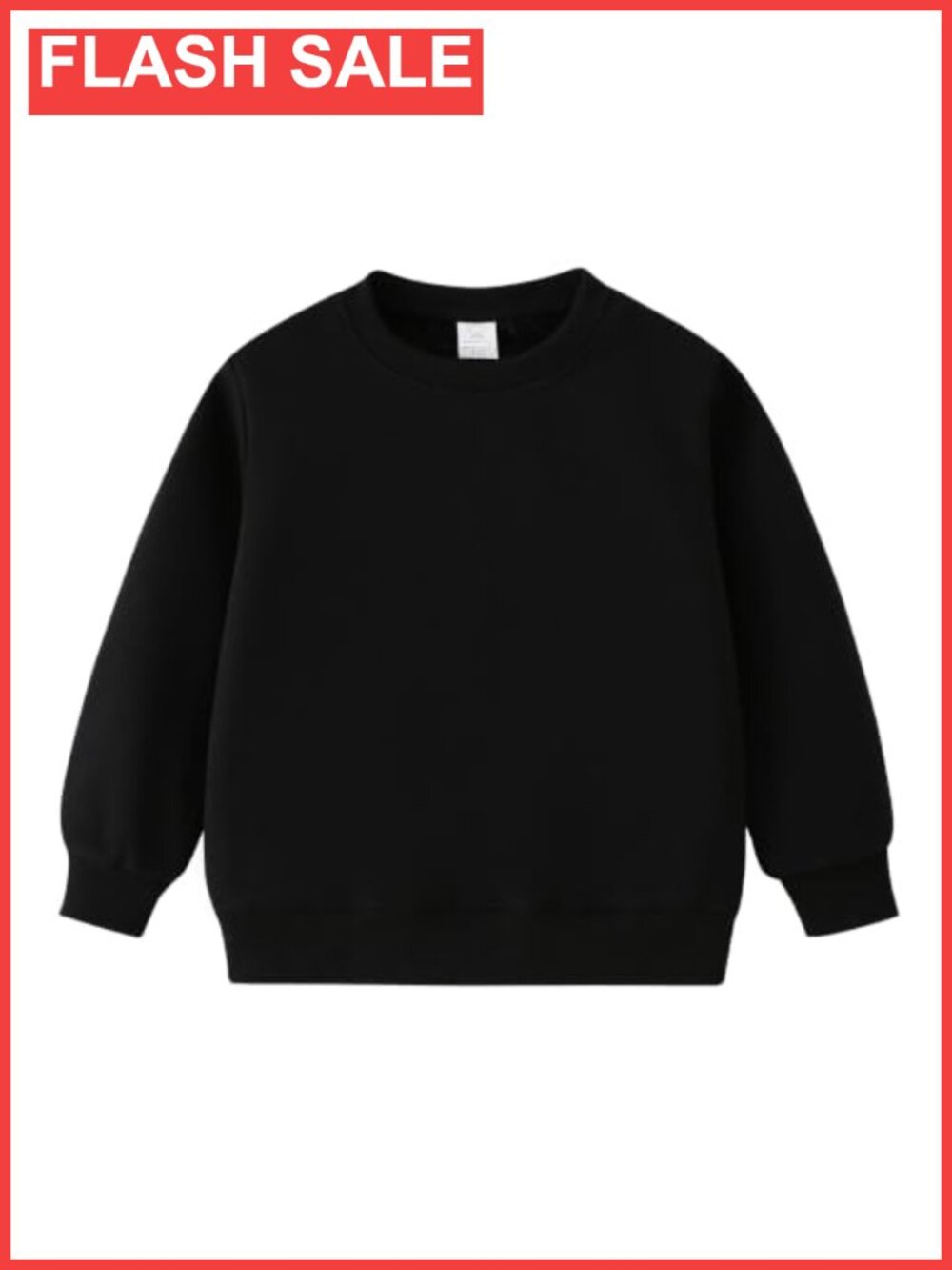 Kids Boys Girls Fleece Sweatshirt Pullover Crewneck Solid Long Sleeve